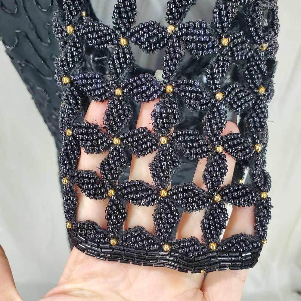 Vintage 100% Silk Robert Anthony Beaded Great Gatsby Inspired Cocktail Dress - Picture 7 of 15